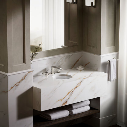 KOHLER K-2298 Compass 13-1/4" round drop-in/undermount bathroom sink, no overflow