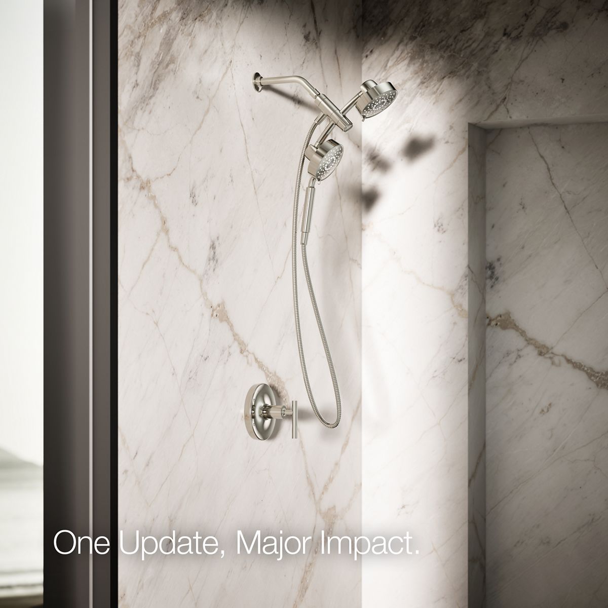 KOHLER K-23219-G Purist 2-in-1 multifunction 1.75 gpm shower combo kit