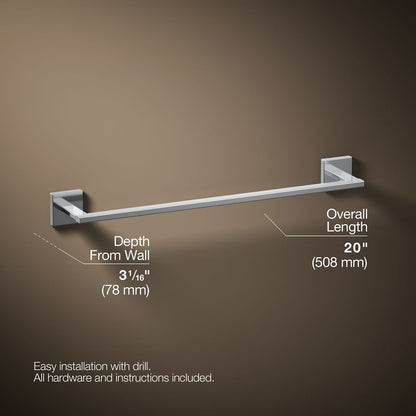KOHLER K-23284 Square 18" towel bar