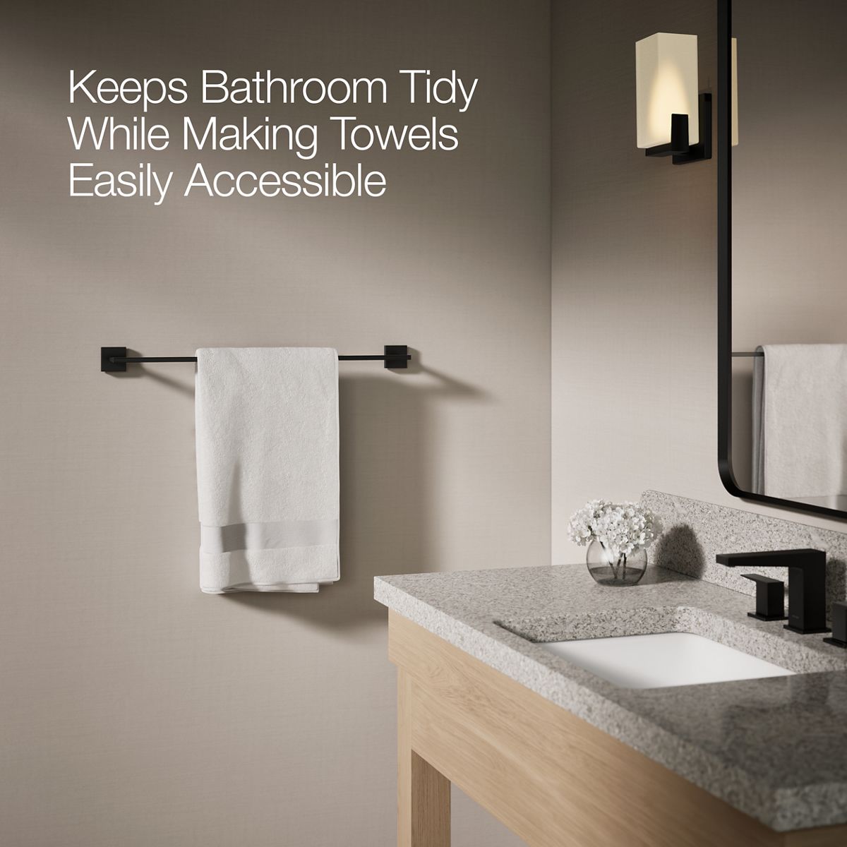 KOHLER K-23285 Square 24" towel bar