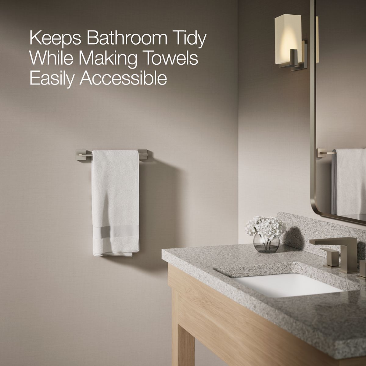 KOHLER K-23286 Square 12" towel bar