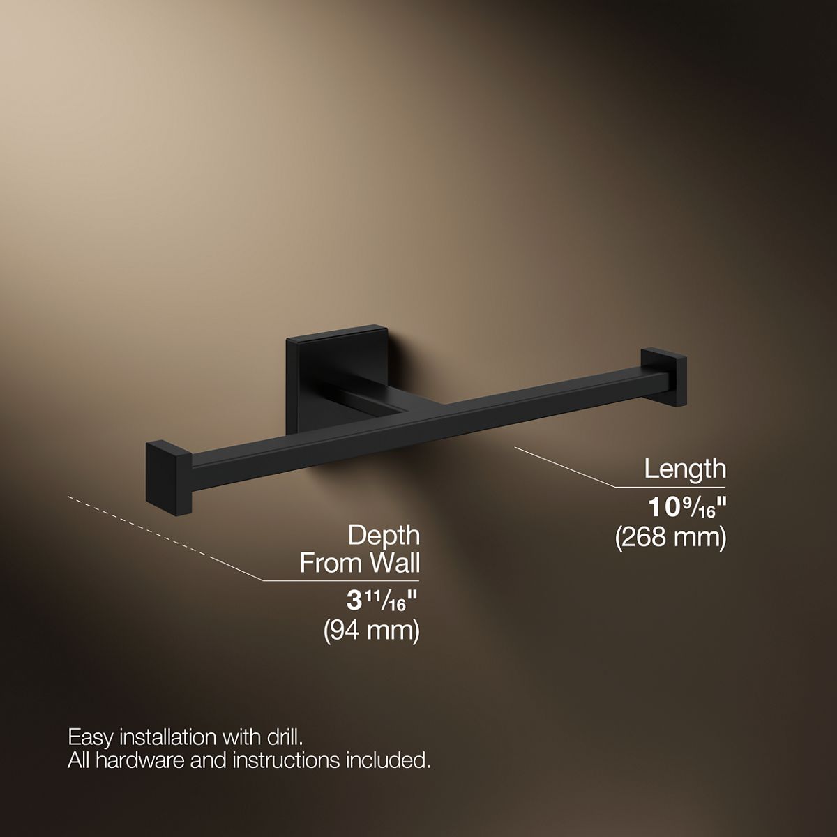 KOHLER K-23288 Square Double toilet paper holder