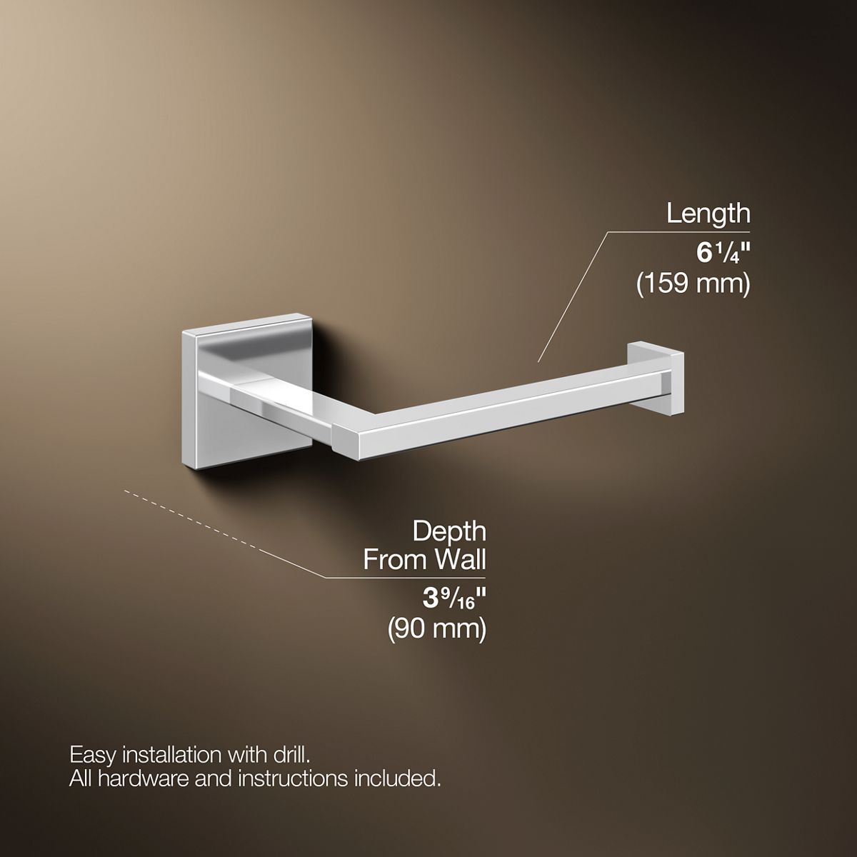 KOHLER K-23292 Square Toilet paper holder