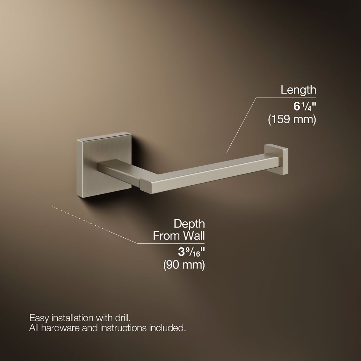 KOHLER K-23292 Square Toilet paper holder