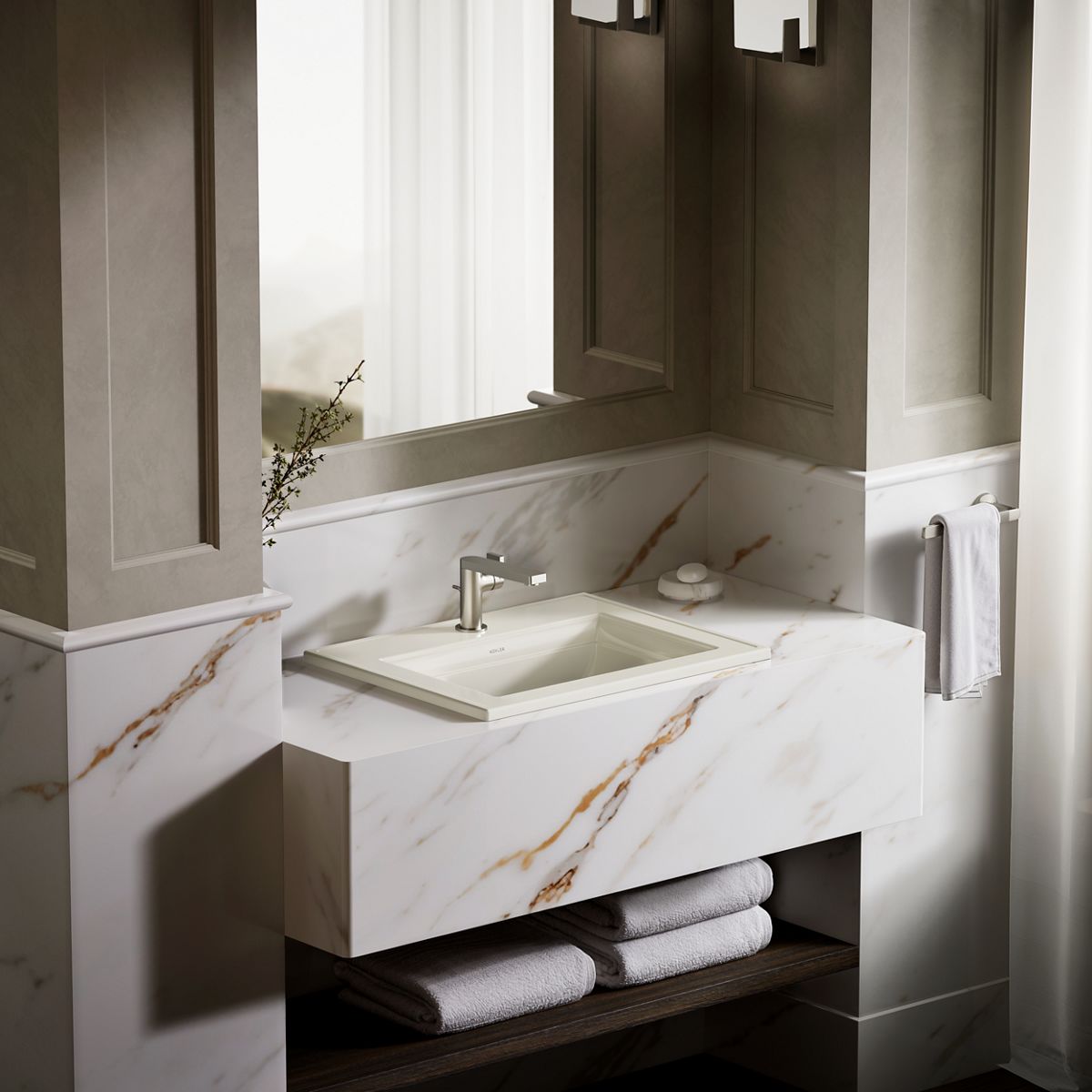 KOHLER Memoirs Stately 22-3/4" rectangular drop-in bathroom sink