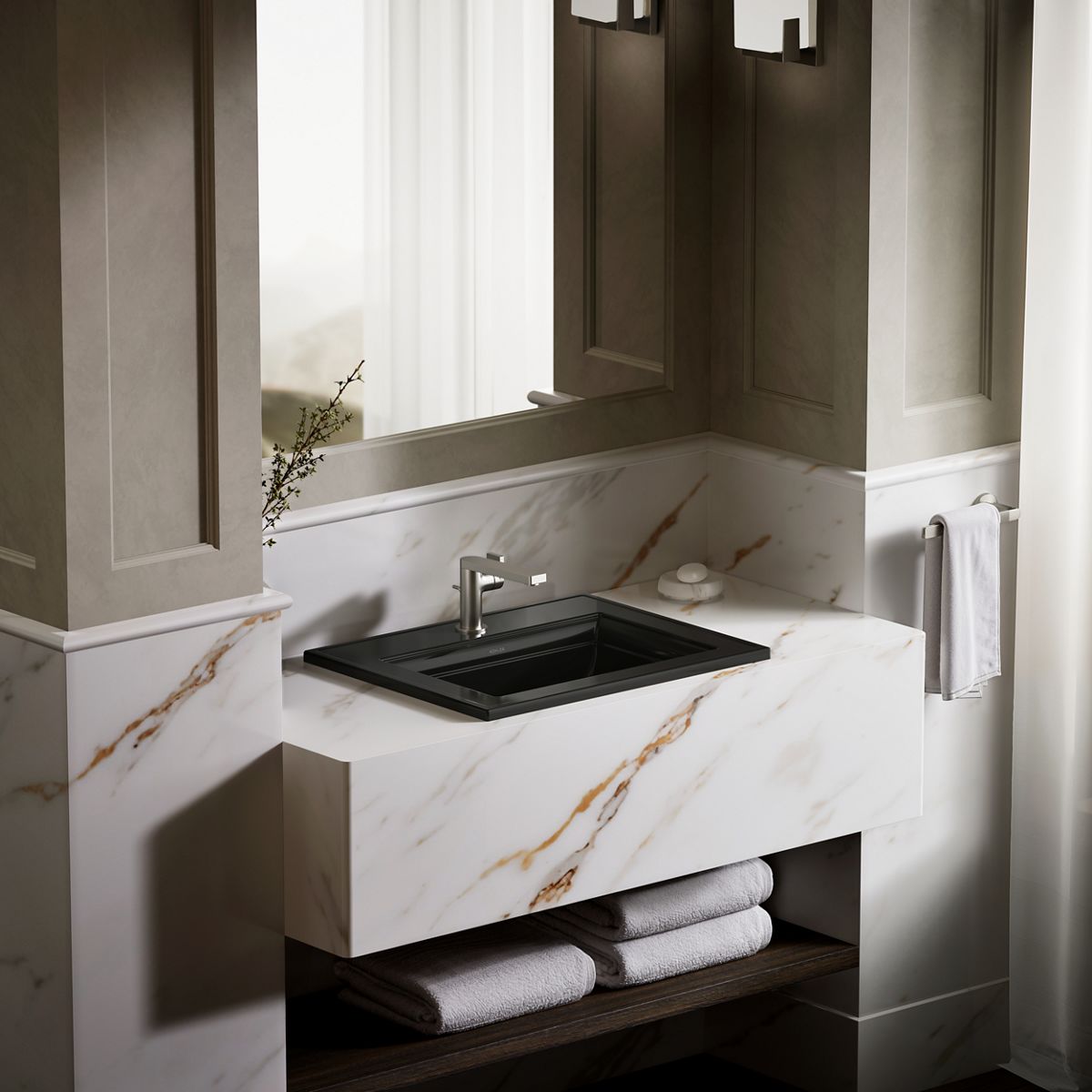 KOHLER Memoirs Stately 22-3/4" rectangular drop-in bathroom sink