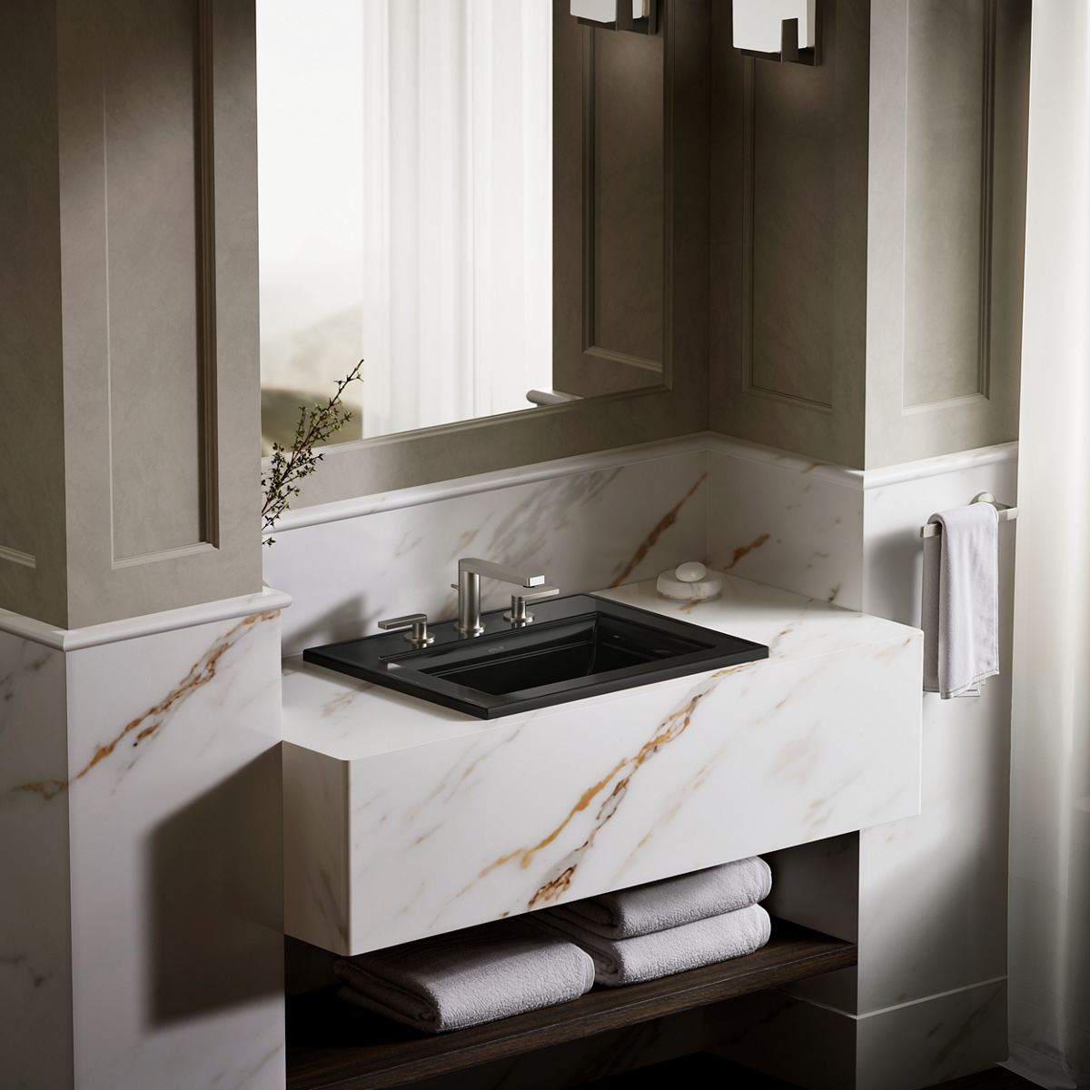 KOHLER Memoirs Stately 22-3/4" rectangular drop-in bathroom sink