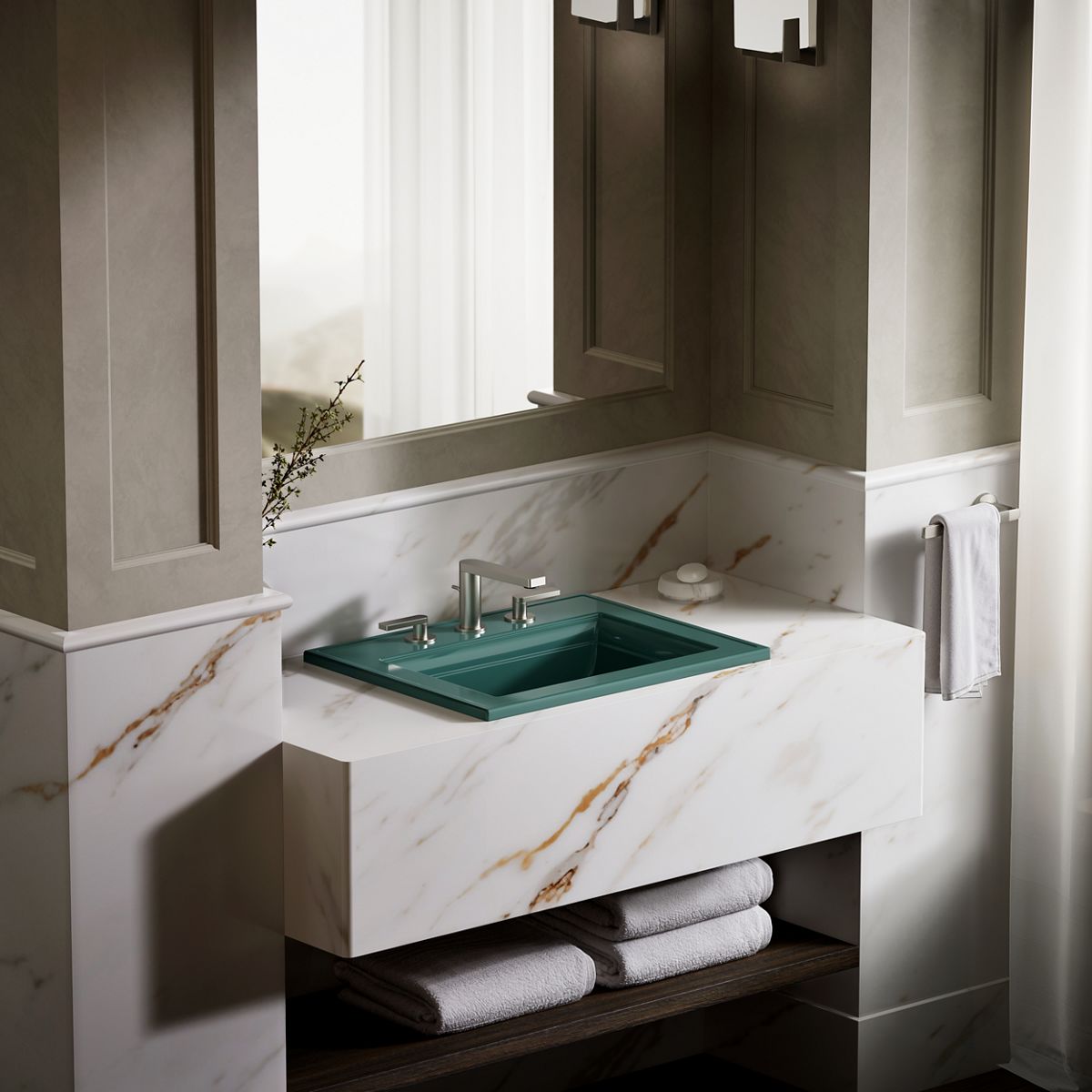 KOHLER Memoirs Stately 22-3/4" rectangular drop-in bathroom sink