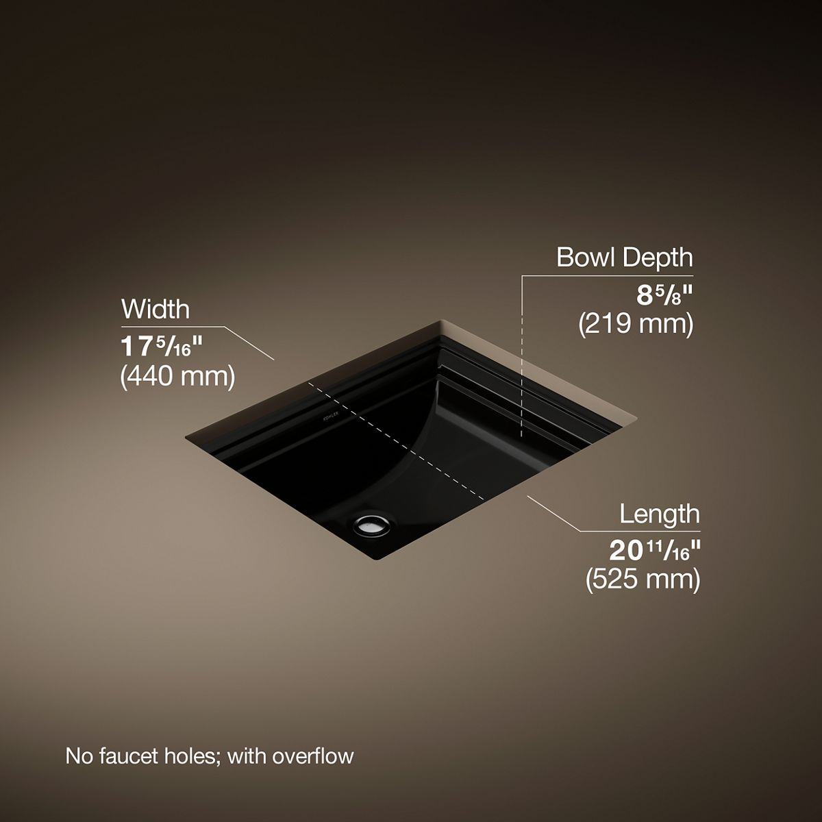 KOHLER K-2339 Memoirs 20" rectangular undermount bathroom sink