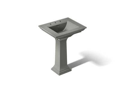 KOHLER K-2344-8 Memoirs Stately 25" Rectangular Pedestal Bathroom Sink, Thunder Grey - 3/4 view of product