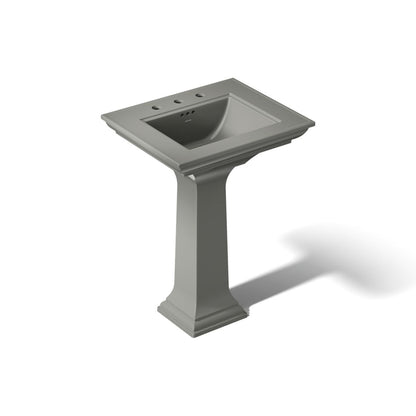 KOHLER K-2344-8 Memoirs Stately 25" Rectangular Pedestal Bathroom Sink, Thunder Grey - 3/4 view of product