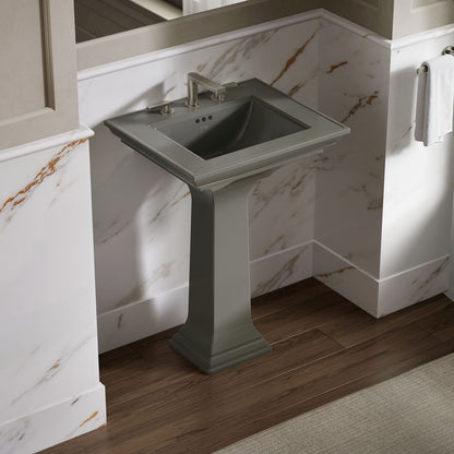 KOHLER K-2344-8 Memoirs Stately 25" Rectangular Pedestal Bathroom Sink, Thunder Grey - image focused on single product story