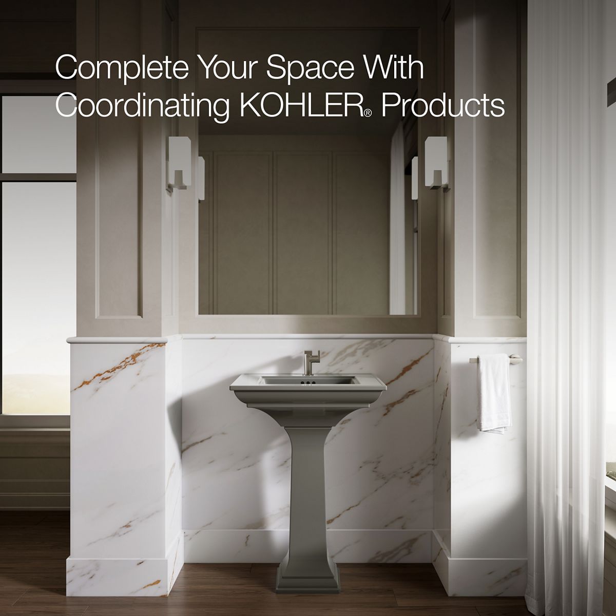 KOHLER 2344-1 Memoirs Stately 24-1/2" pedestal bathroom sink