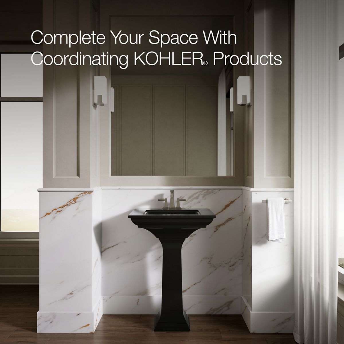 KOHLER 2344-4 Memoirs Stately 24-1/2" pedestal bathroom sink