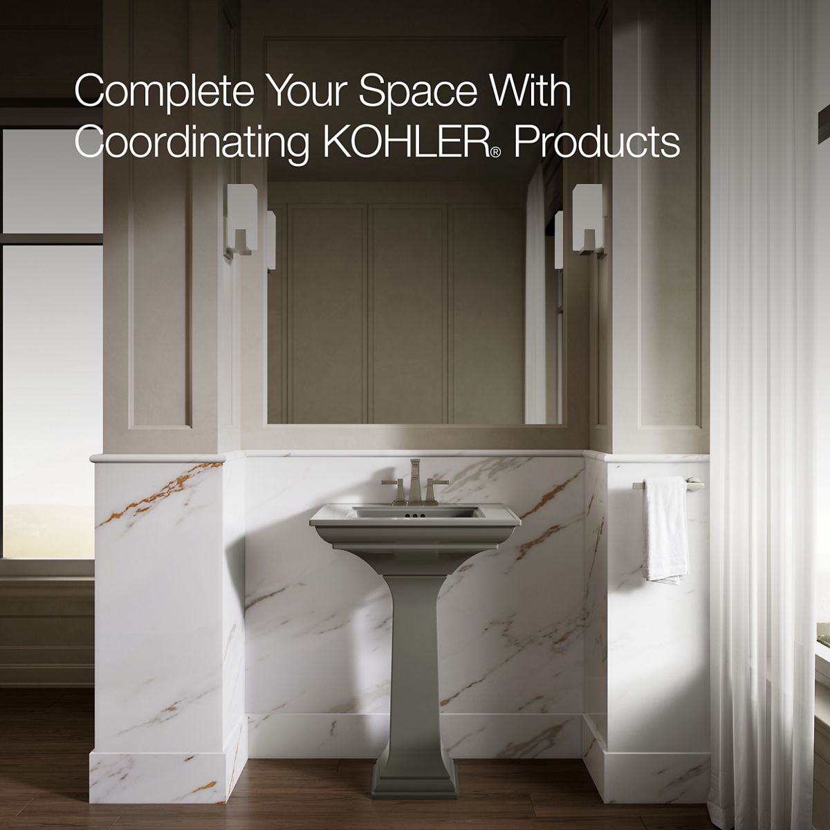 KOHLER 2344-4 Memoirs Stately 24-1/2" pedestal bathroom sink