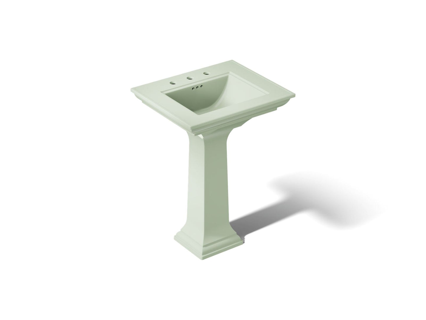 KOHLER Memoirs Stately Pedestal Sink Combination with 8" Widespread in White (K-2344-8-0) - Aspen Green