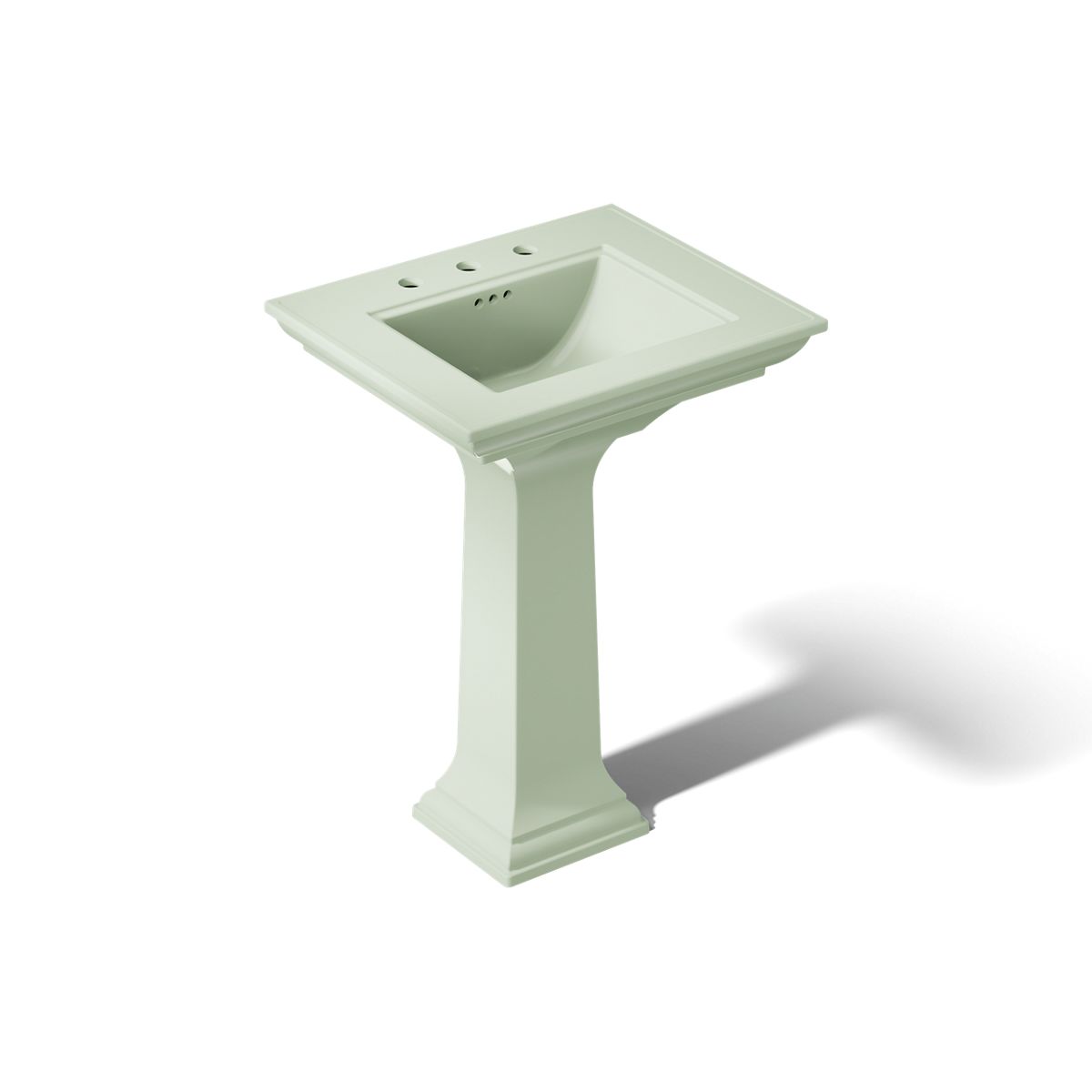 KOHLER Memoirs Stately Pedestal Sink Combination with 8" Widespread in White (K-2344-8-0) - Aspen Green