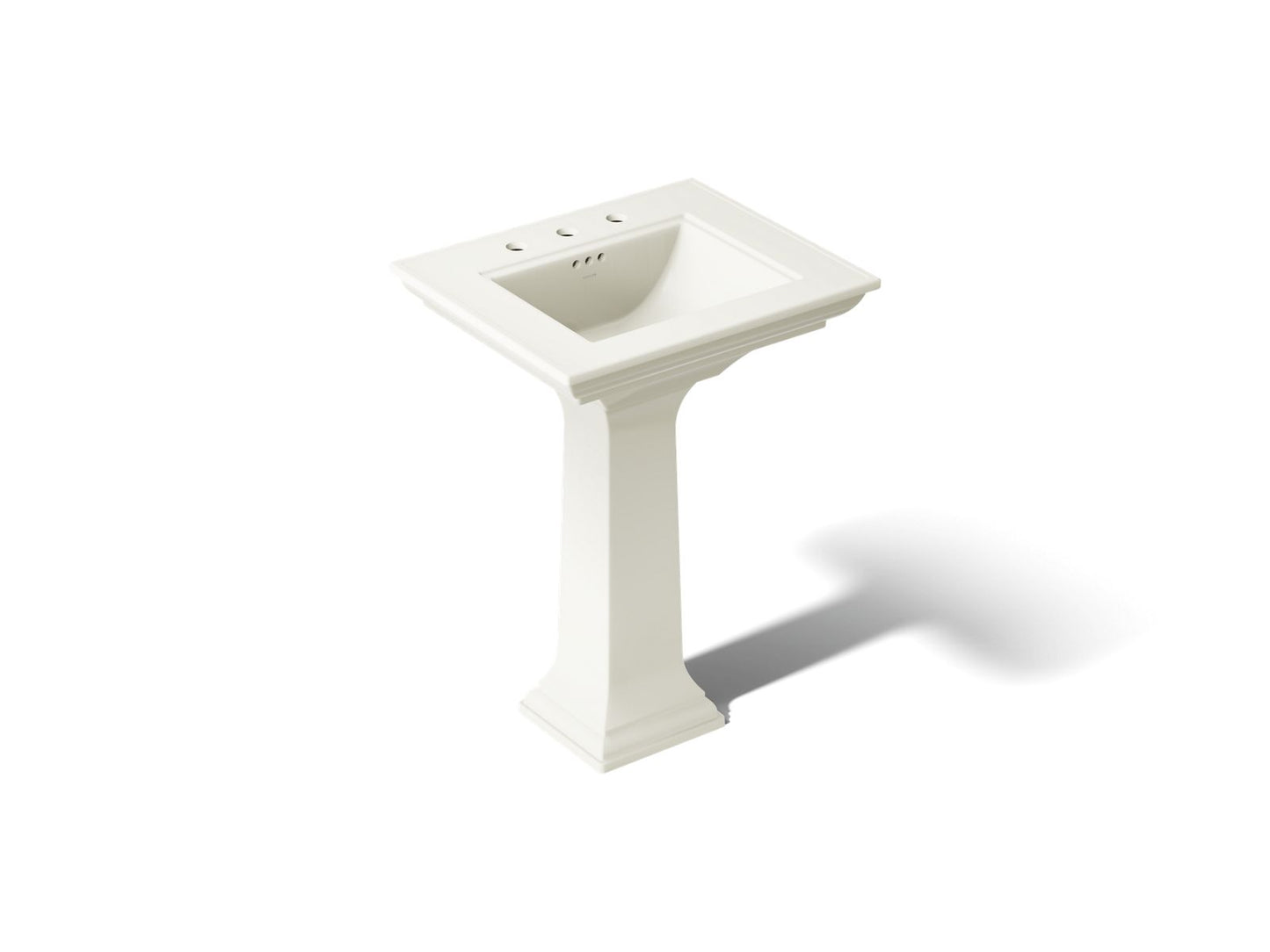 KOHLER Memoirs Stately Pedestal Sink Combination with 8" Widespread in White (K-2344-8-0) - Biscuit