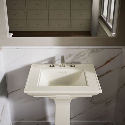 KOHLER Memoirs Stately Pedestal Sink Combination with 8" Widespread in White (K-2344-8-0) - Biscuit