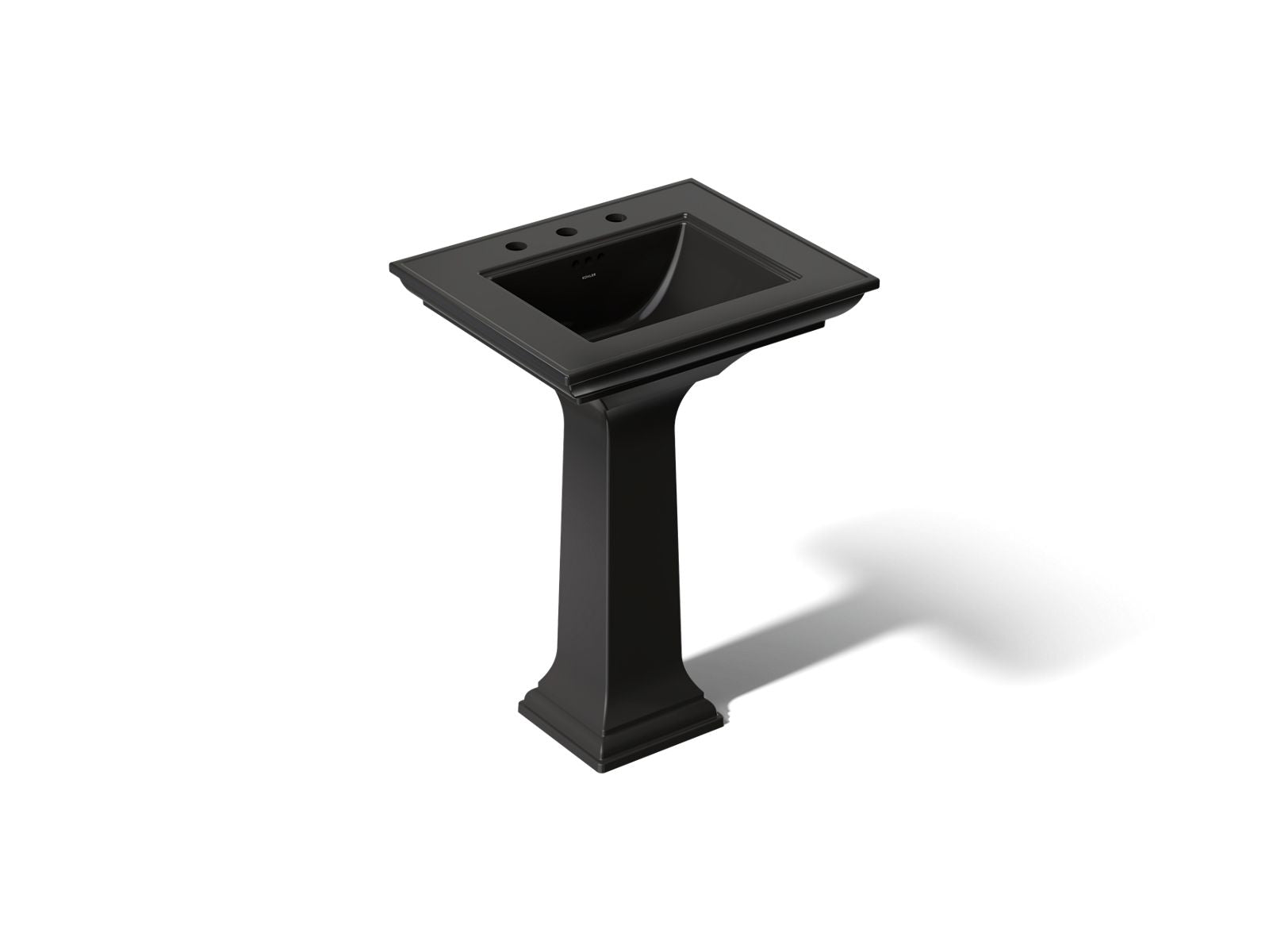 KOHLER Memoirs Stately Pedestal Sink Combination with 8" Widespread in White (K-2344-8-0) - Black Black