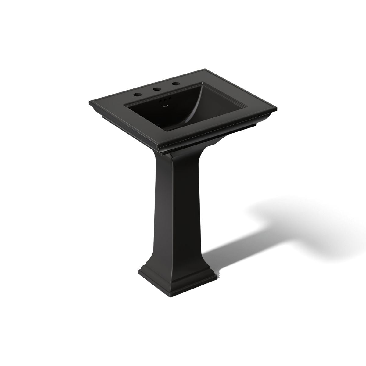 KOHLER Memoirs Stately Pedestal Sink Combination with 8" Widespread in White (K-2344-8-0) - Black Black