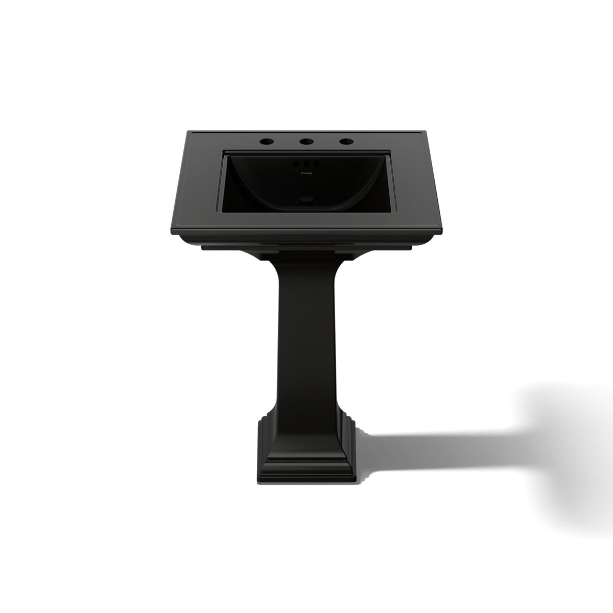 KOHLER Memoirs Stately Pedestal Sink Combination with 8" Widespread in White (K-2344-8-0) - Black Black