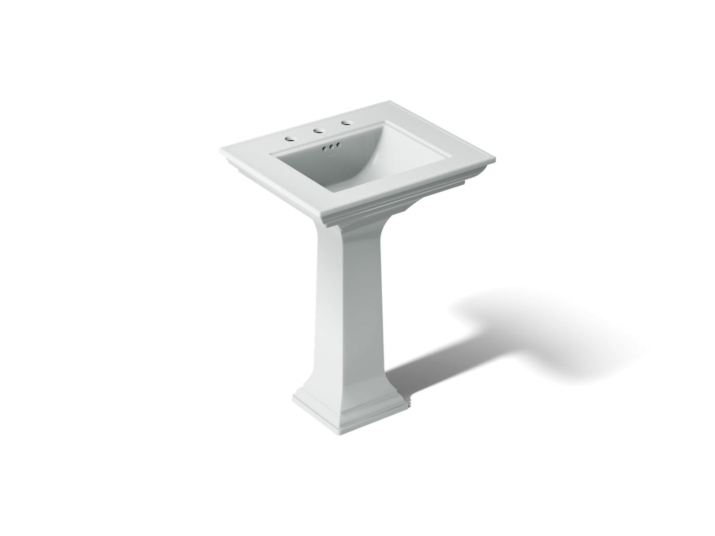 KOHLER Memoirs Stately Pedestal Sink Combination with 8" Widespread in White (K-2344-8-0) - Ice Grey