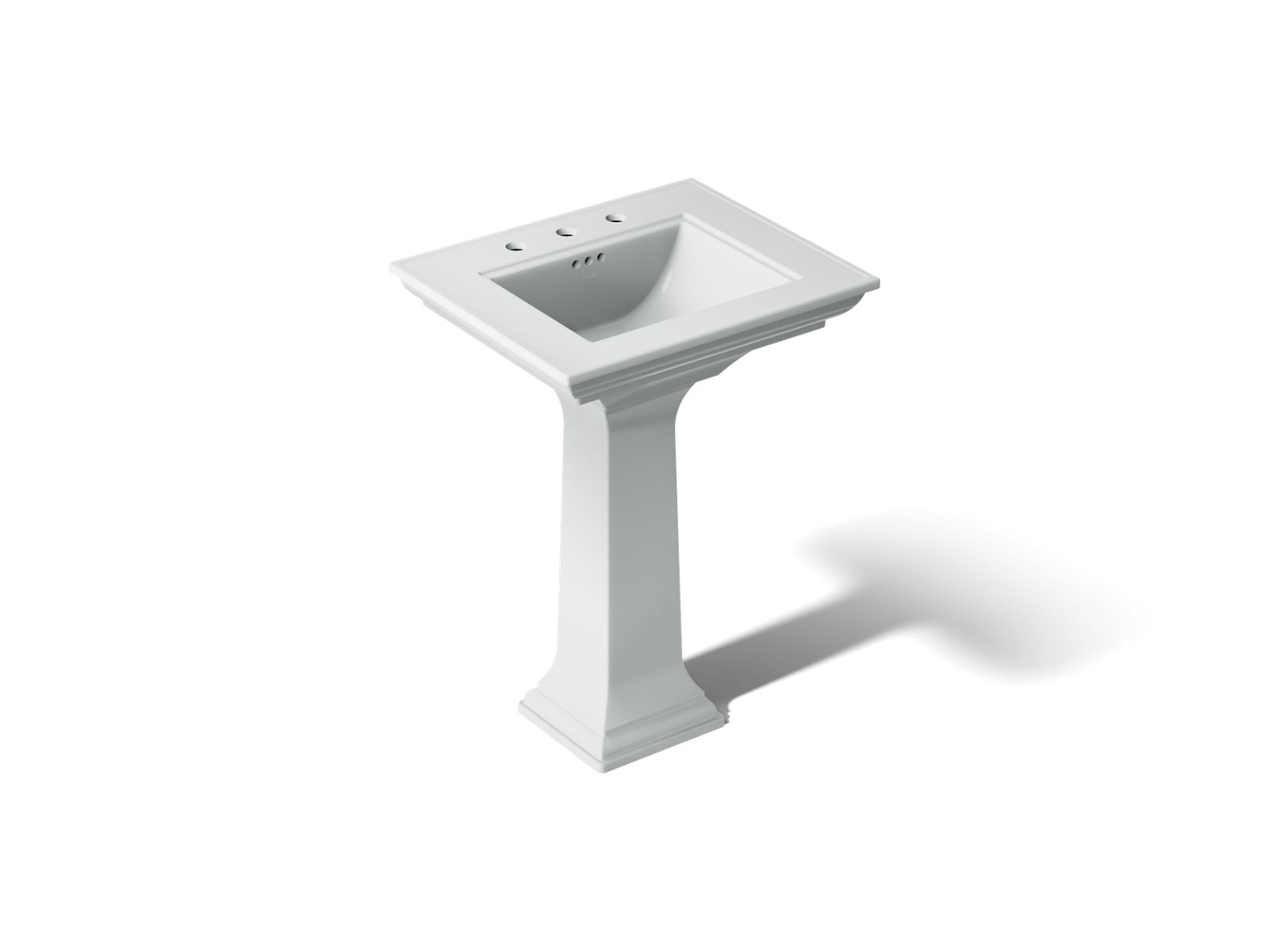 KOHLER Memoirs Stately Pedestal Sink Combination with 8" Widespread in White (K-2344-8-0) - Ice Grey
