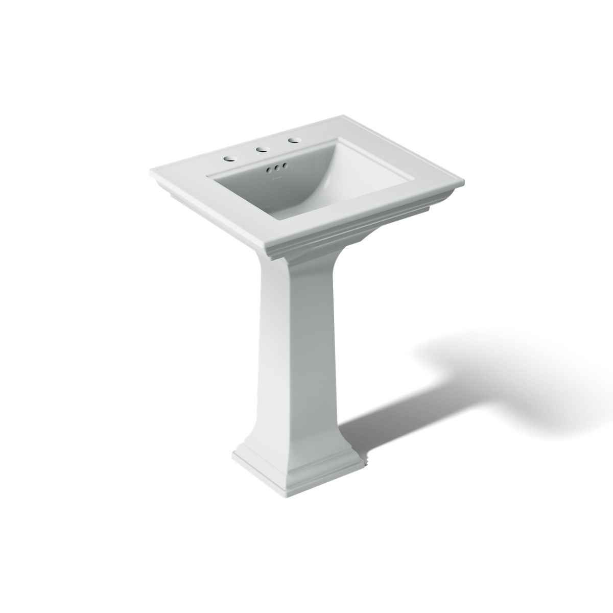 KOHLER Memoirs Stately Pedestal Sink Combination with 8" Widespread in White (K-2344-8-0) - Ice Grey