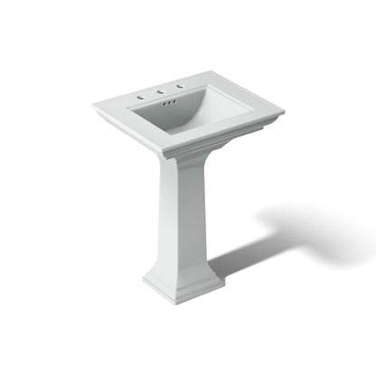 KOHLER Memoirs Stately Pedestal Sink Combination with 8" Widespread in White (K-2344-8-0) - Ice Grey