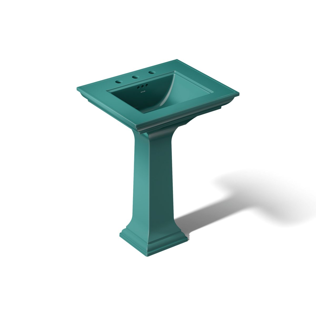 KOHLER Memoirs Stately Pedestal Sink Combination with 8" Widespread in White (K-2344-8-0) - Teal