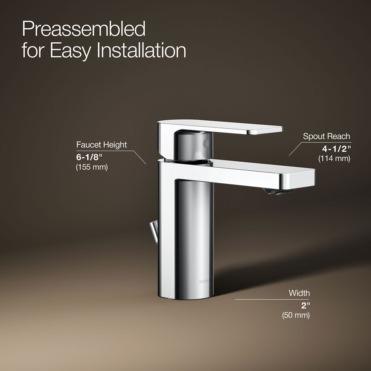 KOHLER Parallel Single-handle bathroom sink faucet, 1.0 gpm