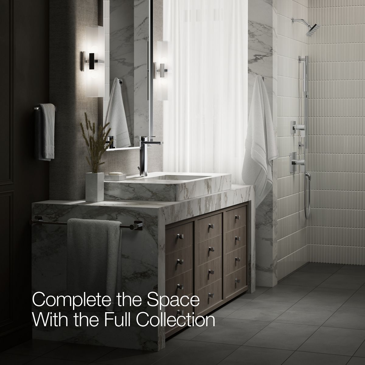 KOHLER K-23475-4K Parallel Tall single-handle bathroom sink faucet, 1.0 gpm