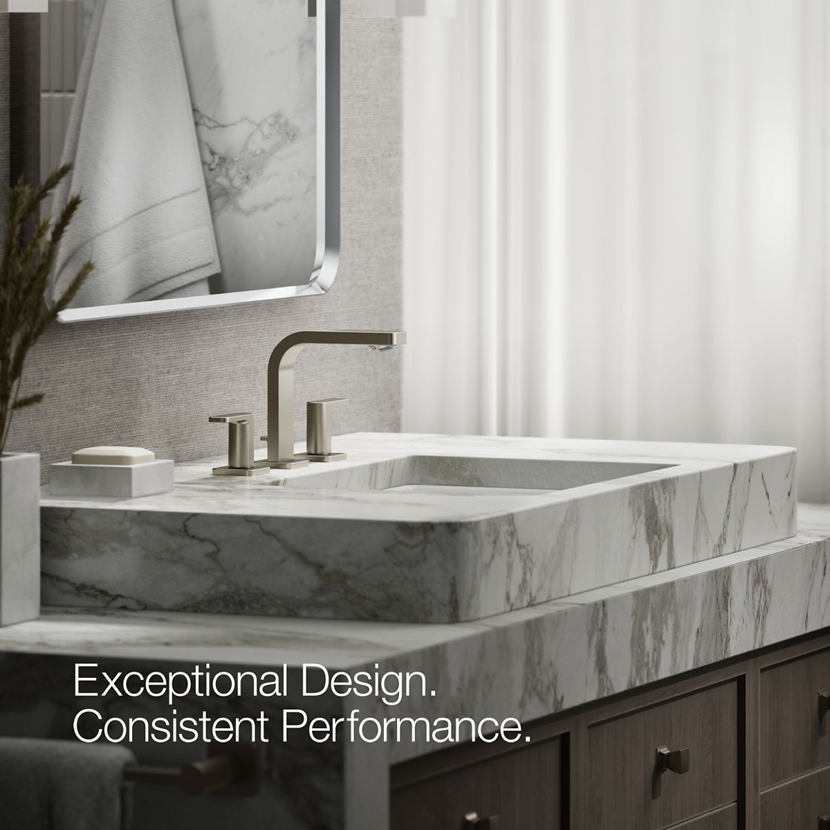 KOHLER K-23484-4N Parallel Widespread bathroom sink faucet, 0.5 gpm