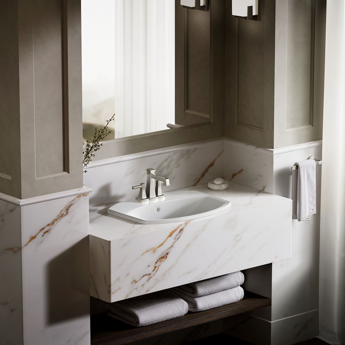 KOHLER K-2351-4 Cimarron 22-3/4" rectangle drop-in bathroom sink