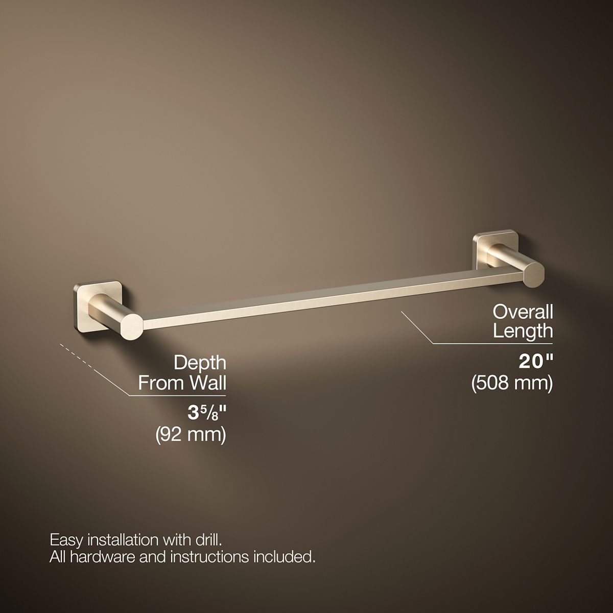 KOHLER K-23524 Parallel 18" towel bar