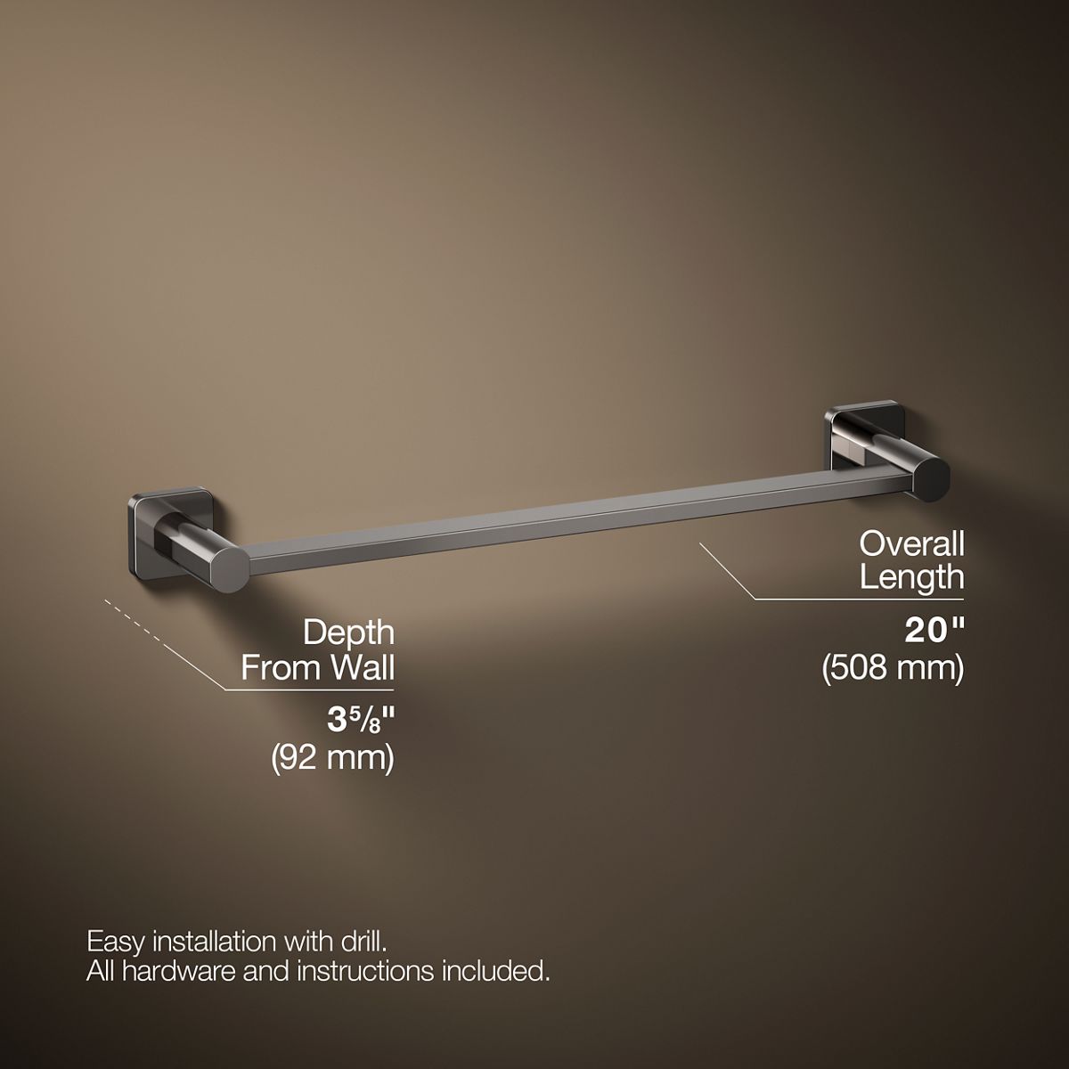 KOHLER K-23524 Parallel 18" towel bar