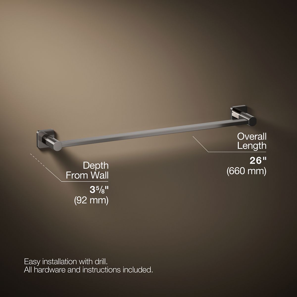 KOHLER K-23525 Parallel 24" towel bar