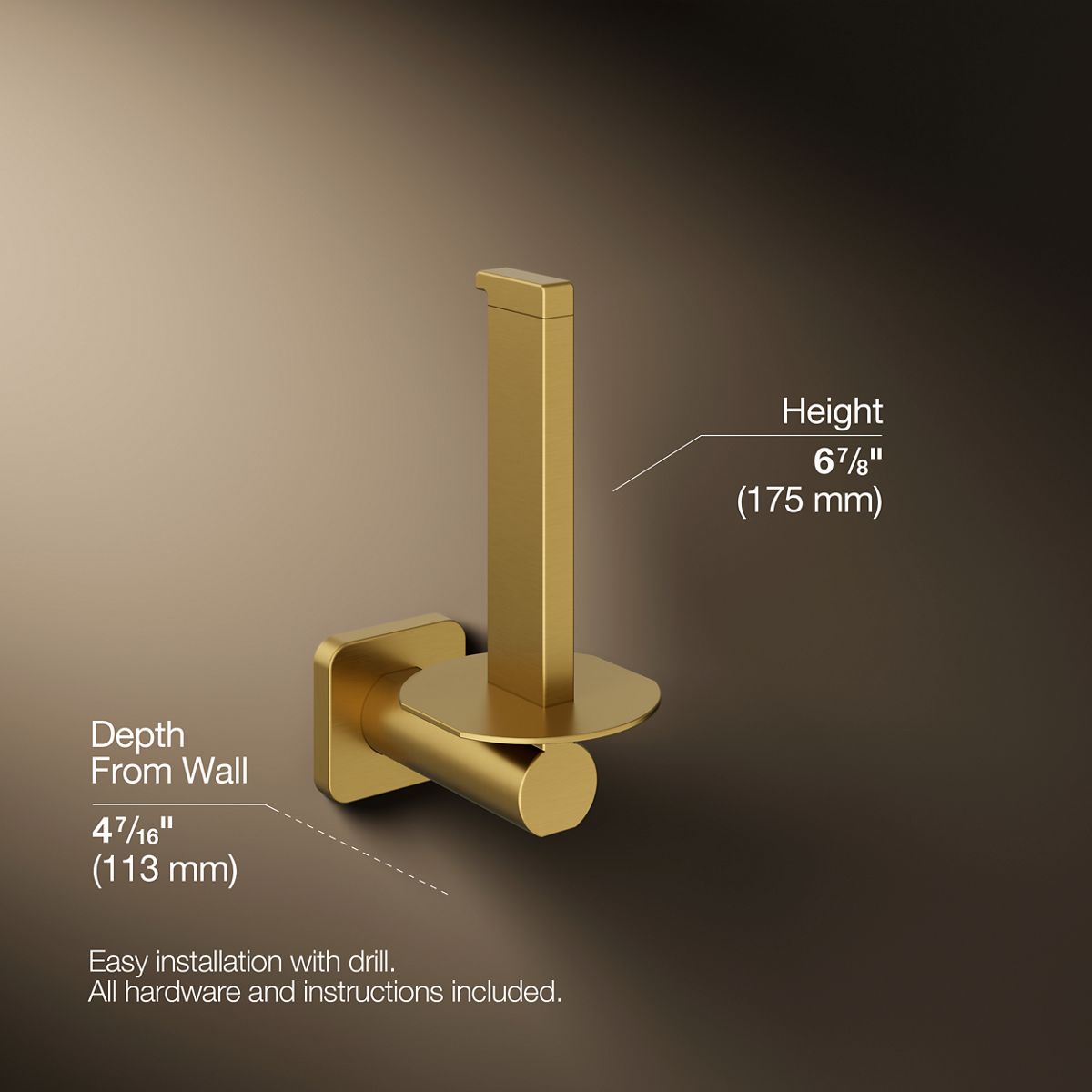 KOHLER K-23527 Parallel Vertical toilet paper holder