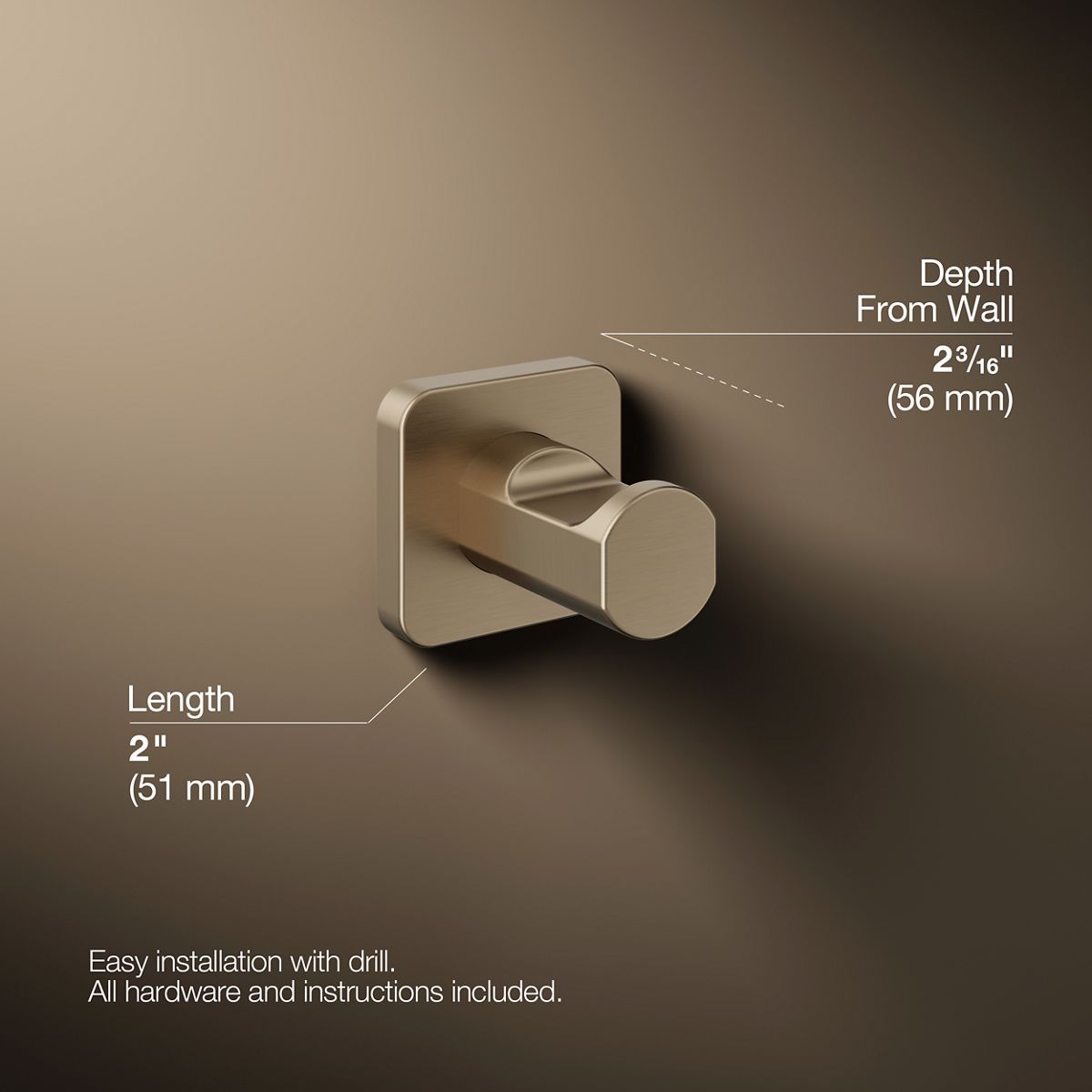 KOHLER K-23529 Parallel Robe hook