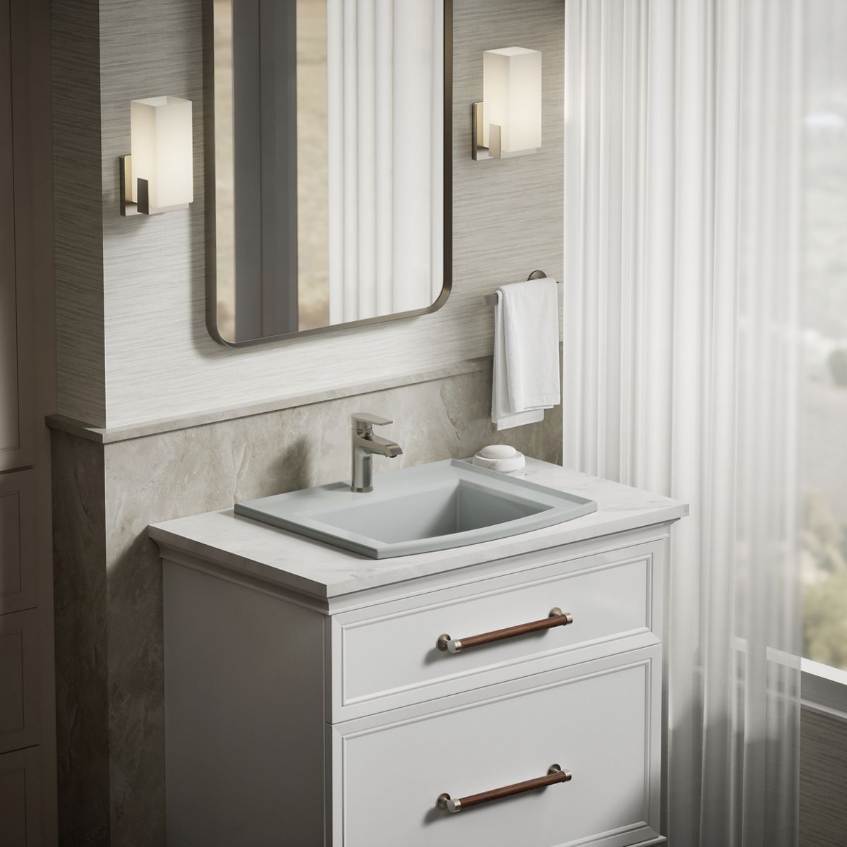 KOHLER Archer 22-3/4" rectangular drop-in bathroom sink