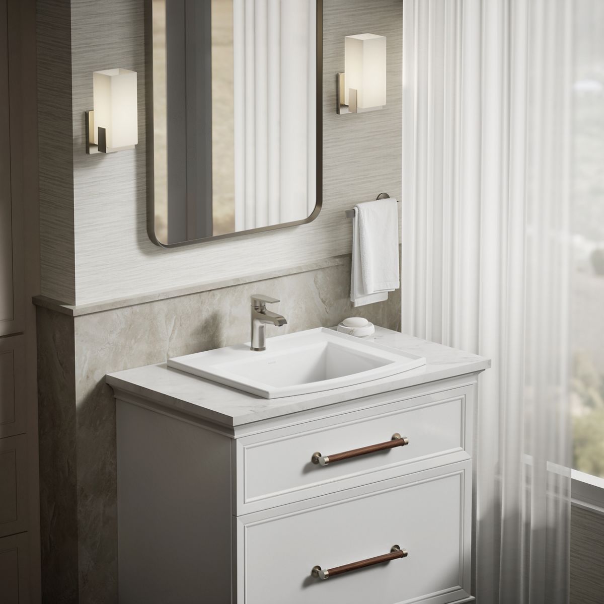 KOHLER Archer 22-3/4" rectangular drop-in bathroom sink