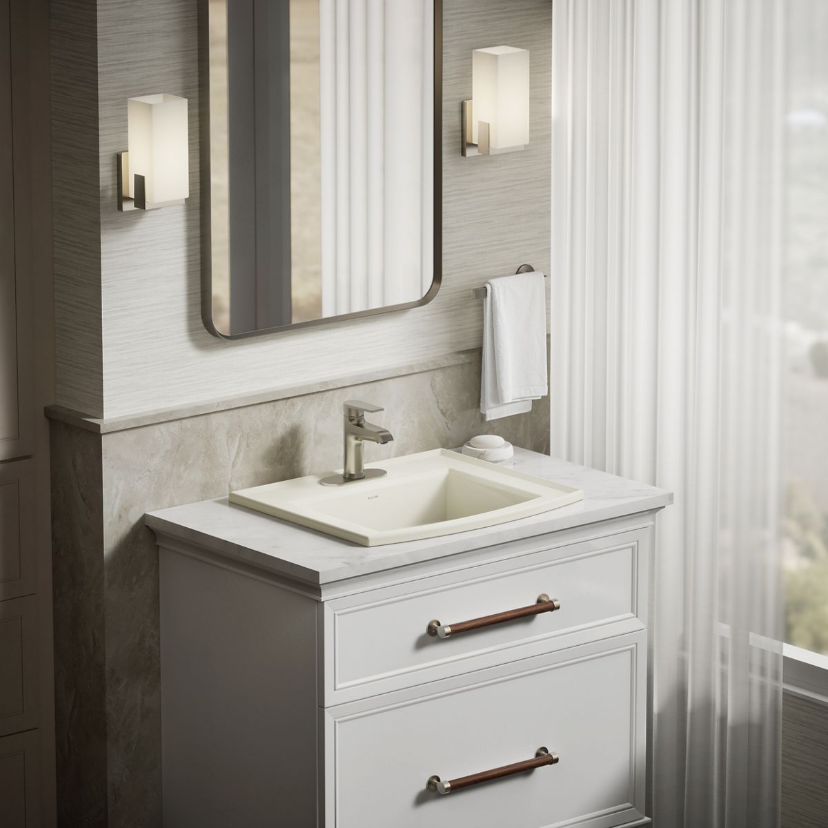 KOHLER Archer 22-3/4" rectangular drop-in bathroom sink