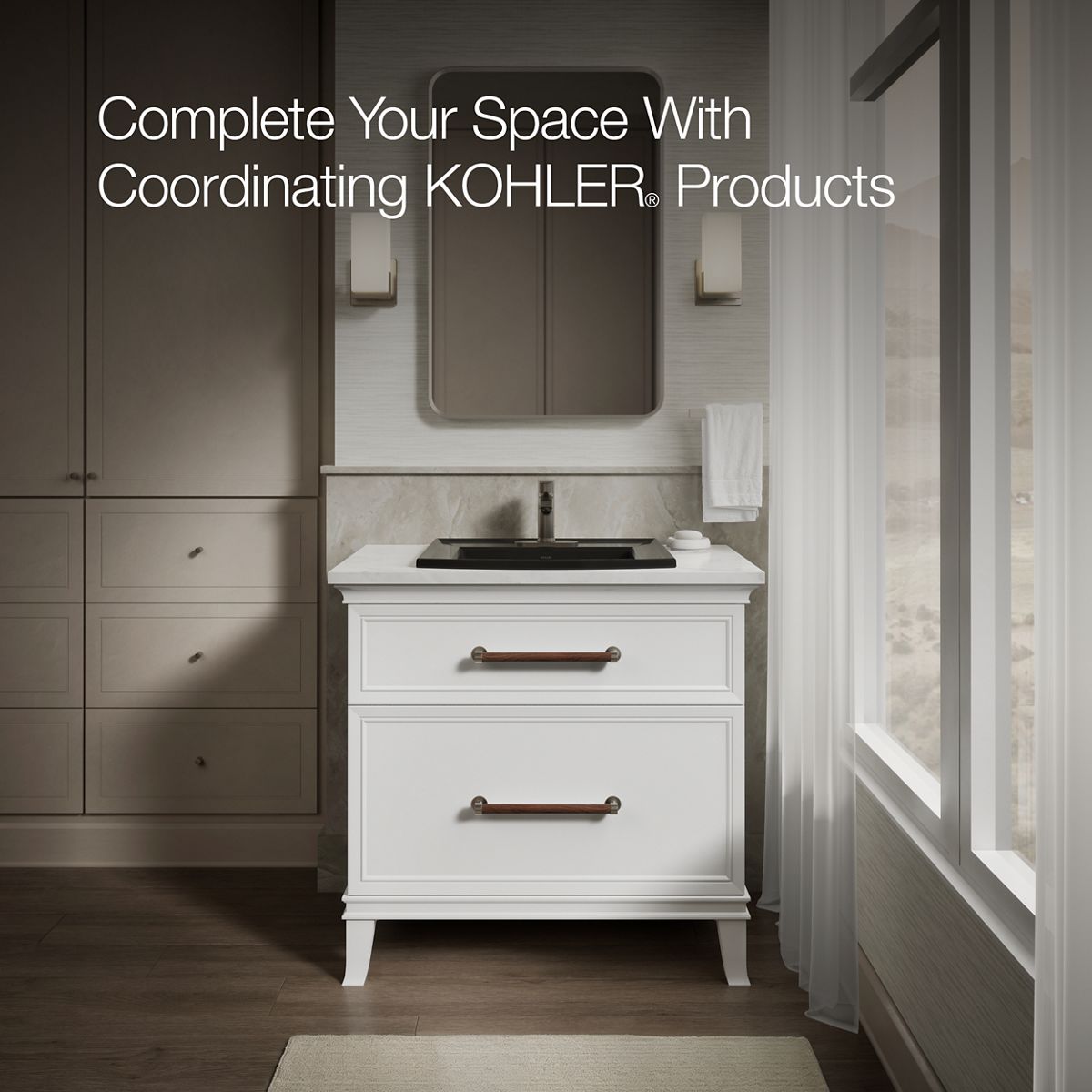 KOHLER Archer 22-3/4" rectangular drop-in bathroom sink