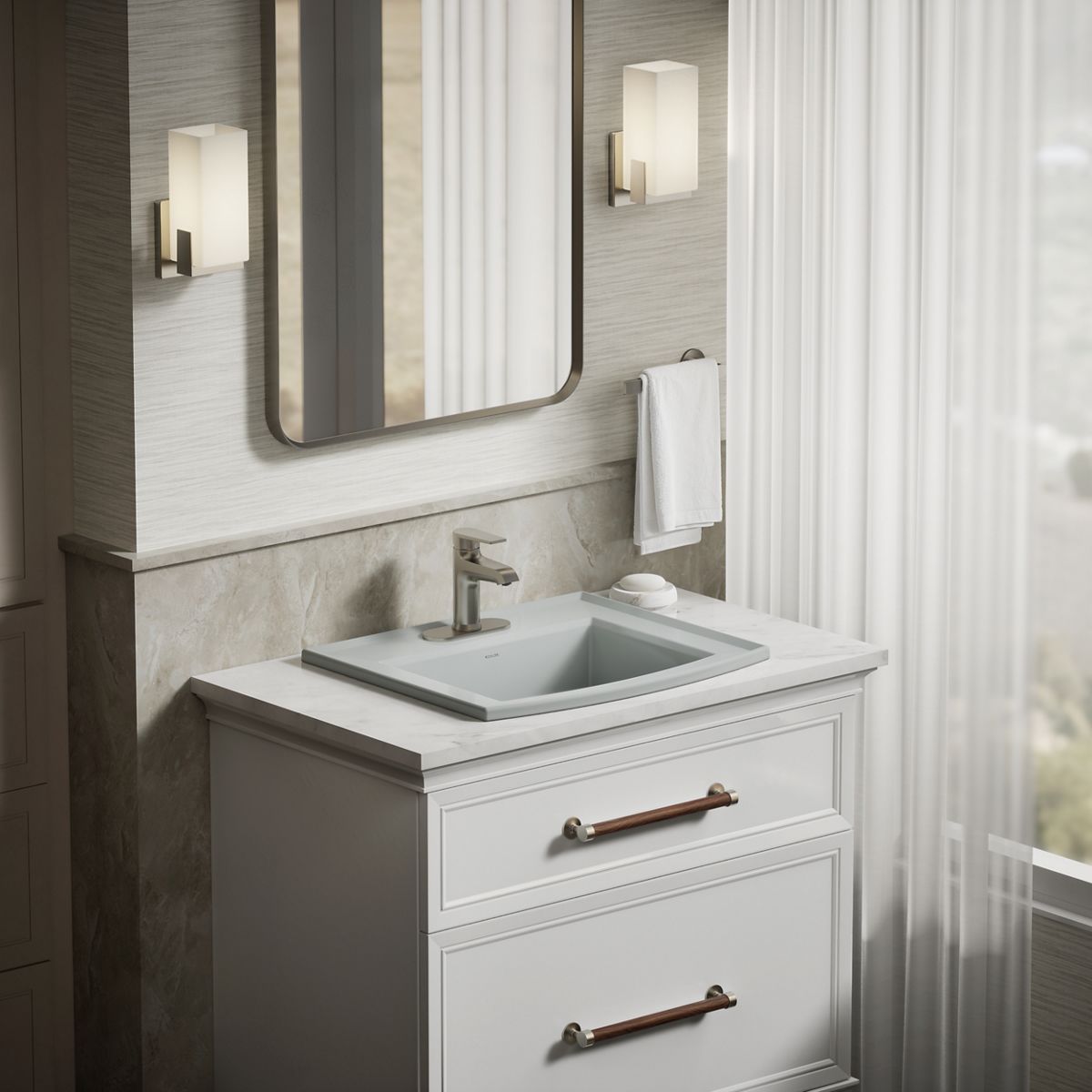KOHLER Archer 22-3/4" rectangular drop-in bathroom sink