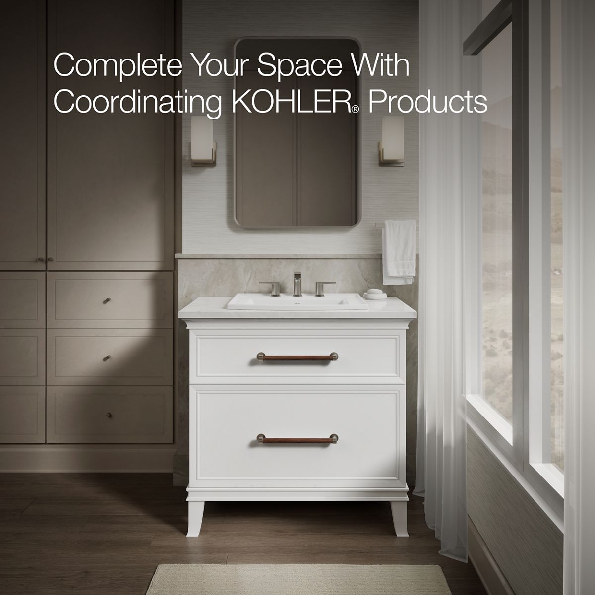KOHLER Archer 22-3/4" rectangular drop-in bathroom sink