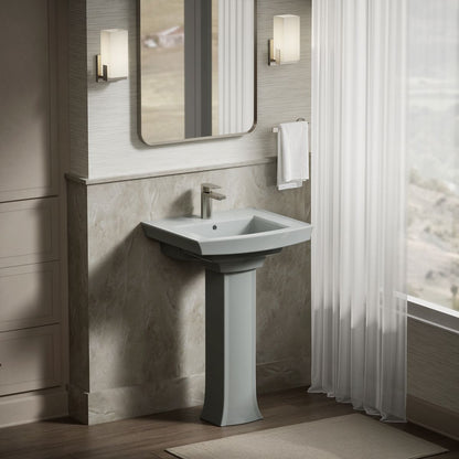KOHLER Archer 24" rectangular pedestal bathroom sink