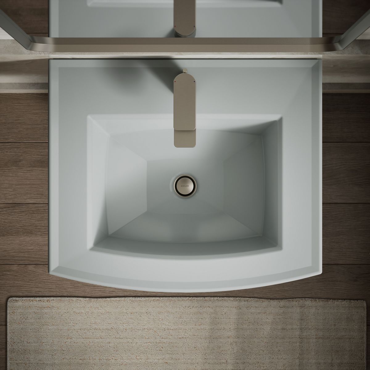 KOHLER Archer 24" rectangular pedestal bathroom sink