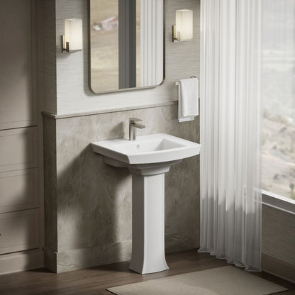 KOHLER Archer 24" rectangular pedestal bathroom sink