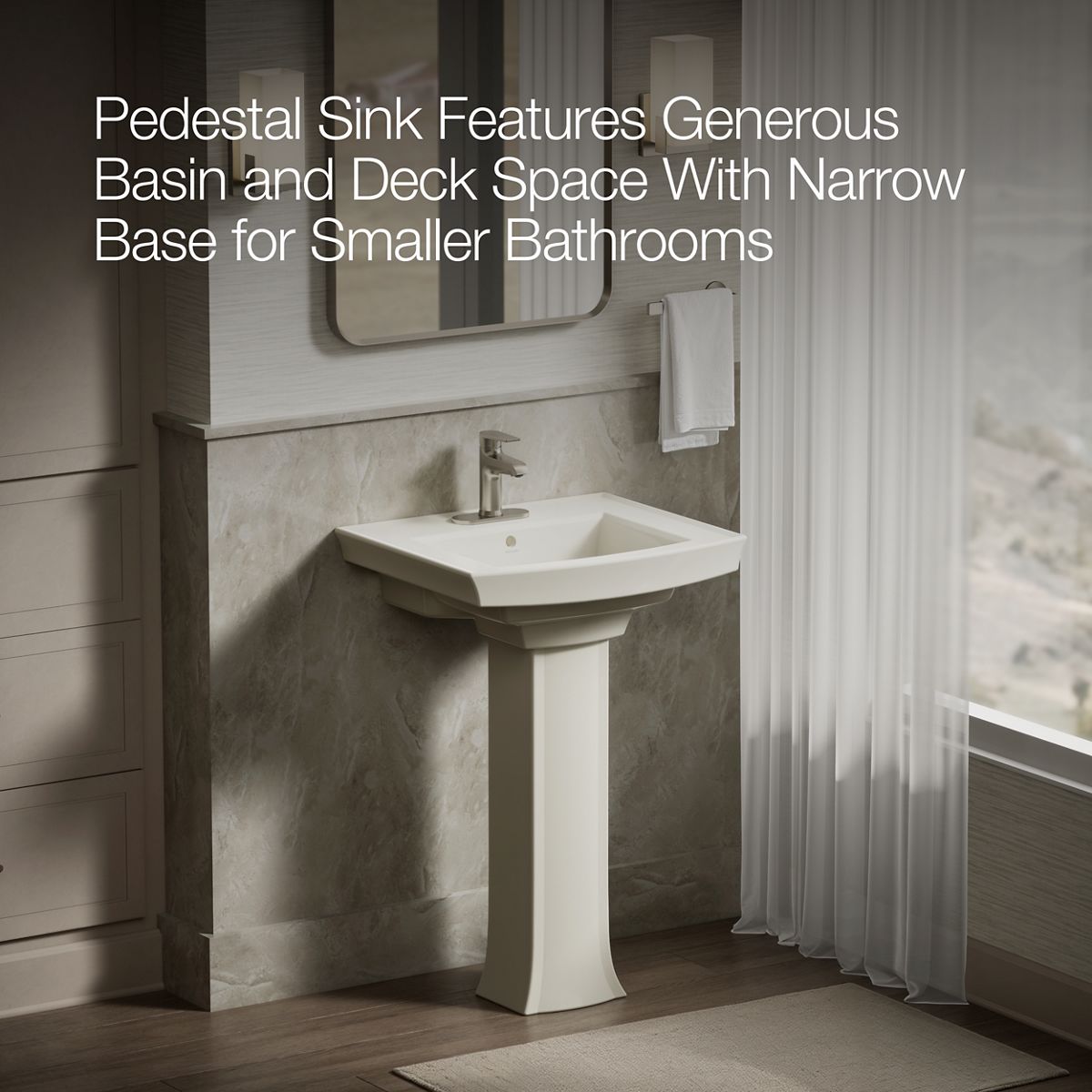 KOHLER 2359-4 Archer Pedestal bathroom sink with 4" centerset faucet holes